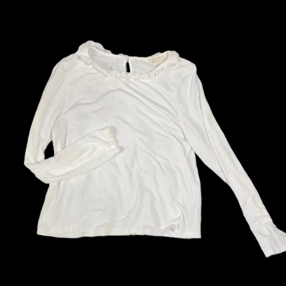 Kids Copper Key Cream Ruffle Neck Blouse